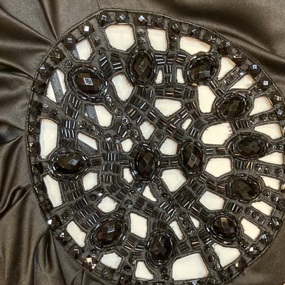 Urban Behavior | Black Satin Beaded Dress - Picture 2 of 11